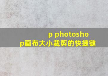 p photoshop画布大小裁剪的快捷键